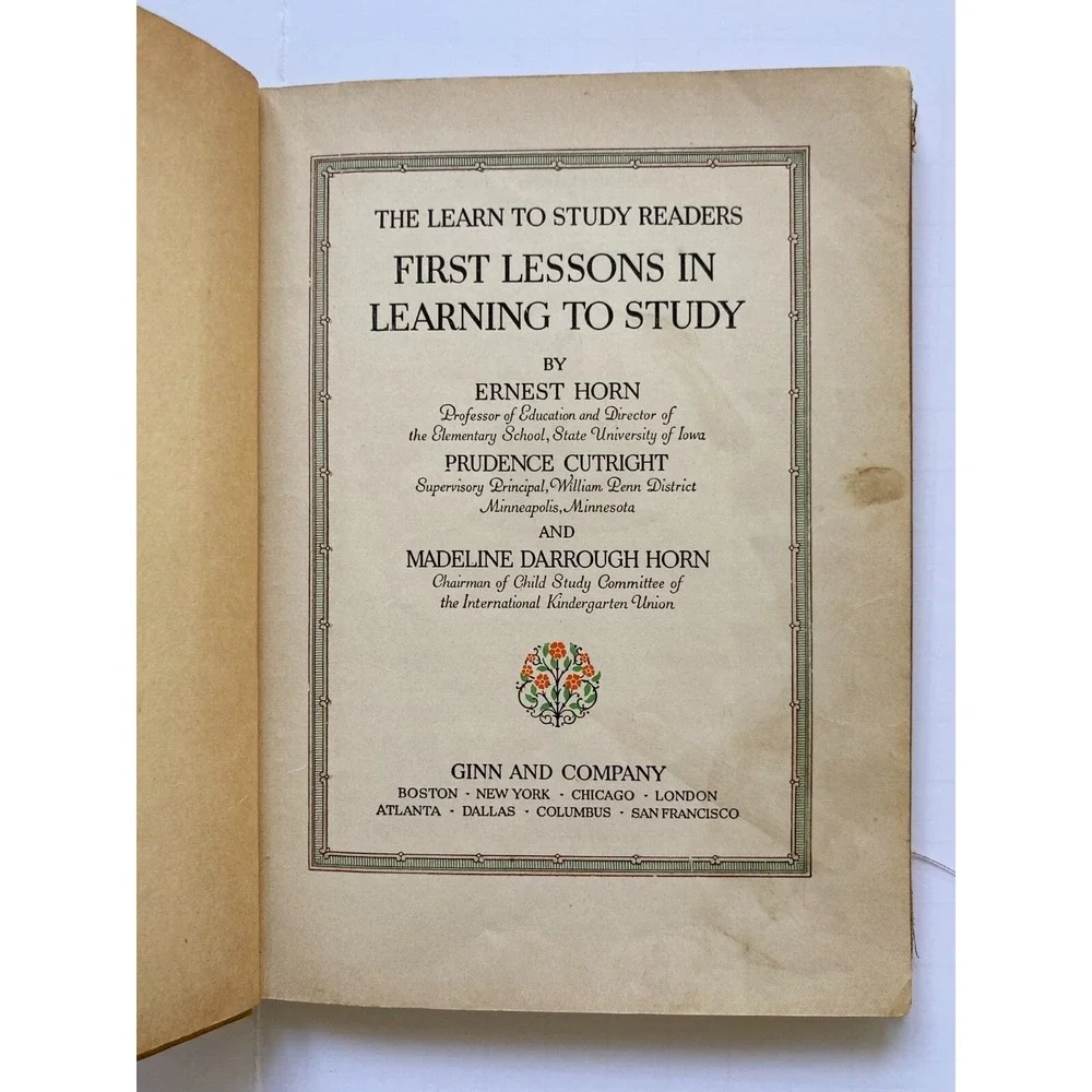 Lot Set of 2 Antique Readers First Lessons In Learning To Study 1926 Teachers Ed